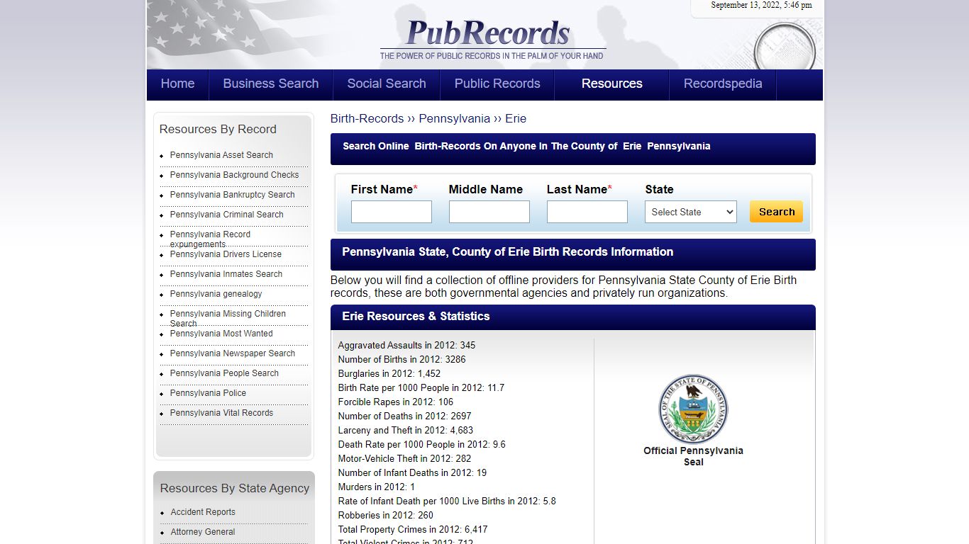 Erie County, Pennsylvania Birth Records - Pubrecords.com